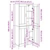 vidaXL Hoge kast 2 pcs Artisan Eiken Bewerkt hout