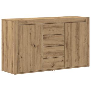 vidaXL Dressoir met lade Artisan Eiken 120 x 36 x 69 cm Bewerkt hout
