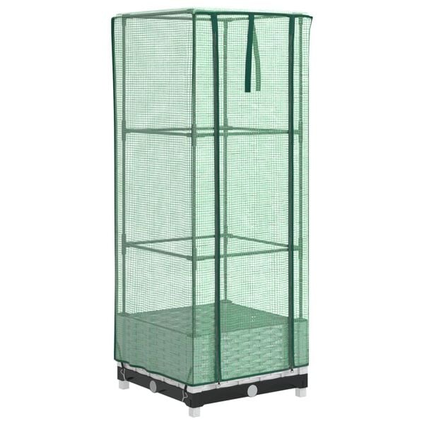 vidaXL Plantenbak verhoogd met kashoes 40x40x123 cm rattanlook