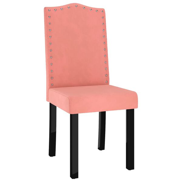 vidaXL Eetkamerstoelen 2 st fluweel roze