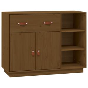 vidaXL Dressoir 98,5x40x75 cm massief grenenhout honingbruin