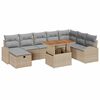 vidaXL Tuin Sofa Set 9 pcs Beige poly rattan