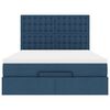 vidaXL Ottoman bed met matras en LED's 140x190cm stof blauw