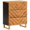 vidaXL Dressoir 60x33,5x75 cm massief mangohout bruin en zwart