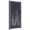 vidaXL Poort 100x175 cm met grasontwerp staal antracietkleurig