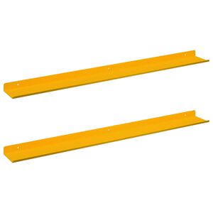vidaXL Drijvende plank 2 st Mosterdgeel 80 x 9 x 2,5 cm Staal