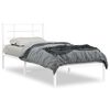 vidaXL Bedframe met hoofdbord metaal wit 90x200 cm