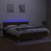 vidaXL Boxspring met matras en LED stof donkerbruin 160x200 cm
