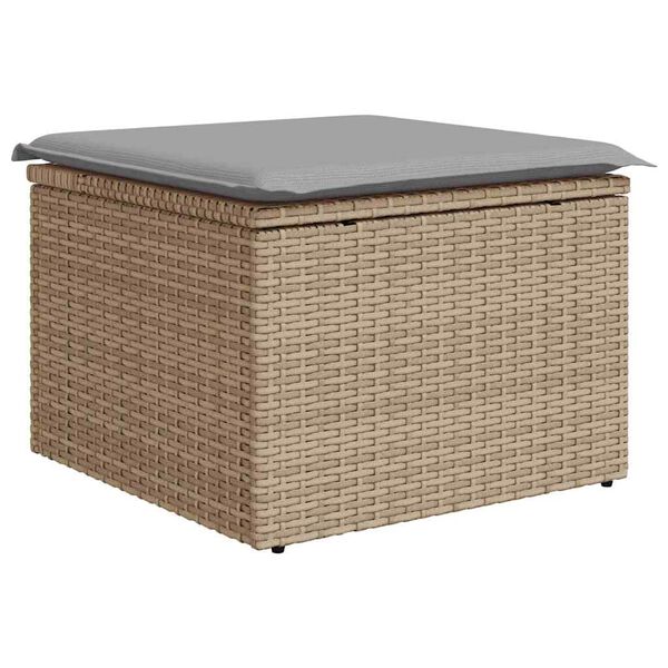 vidaXL Tuinbankenset met kussen 8 pcs Beige poly rattan