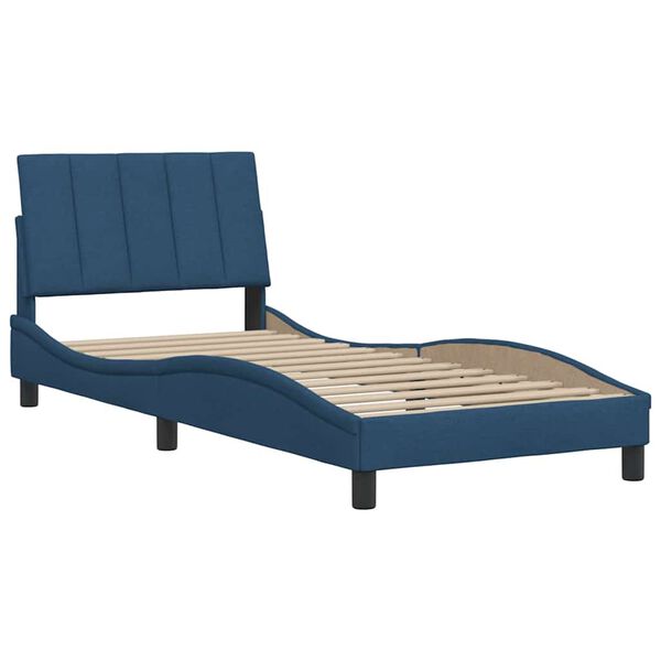 vidaXL Bedframe zonder matras "Hanko" 90x190 cm stof blauw