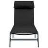 vidaXL Ligstoel 1-persoon Zwart en Anthraciet 197 x 54 x 86 cm Staal