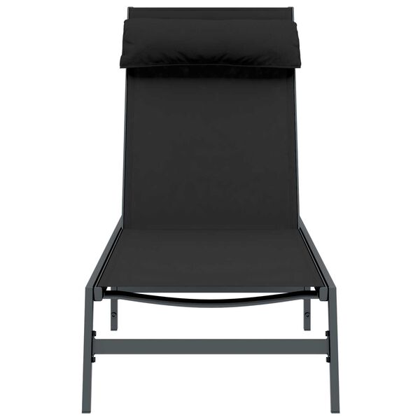 vidaXL Ligstoel 1-persoon Zwart en Anthraciet 197 x 54 x 86 cm Staal