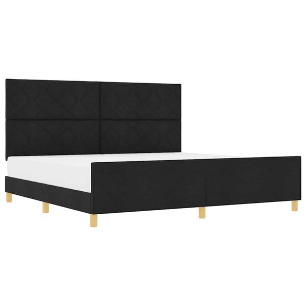 vidaXL Bedframe met hoofdeinde Zwart 200 x 200 cm Stof