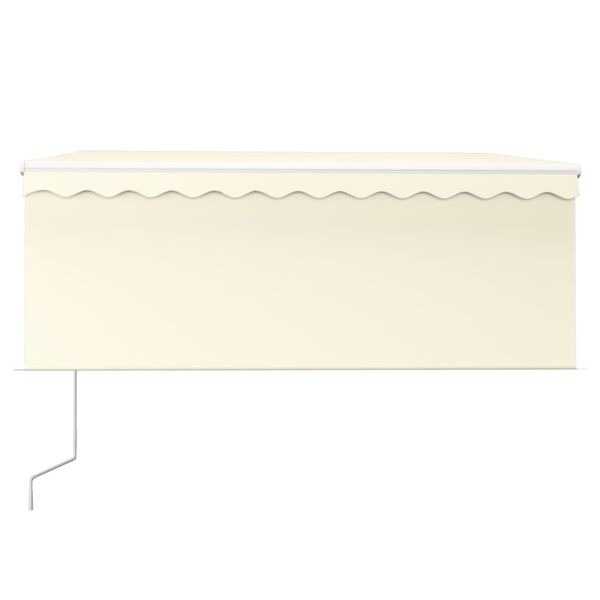 vidaXL Luifel automatisch met gordijn, LED en windsensor 3x2,5 m cr&egrave;me