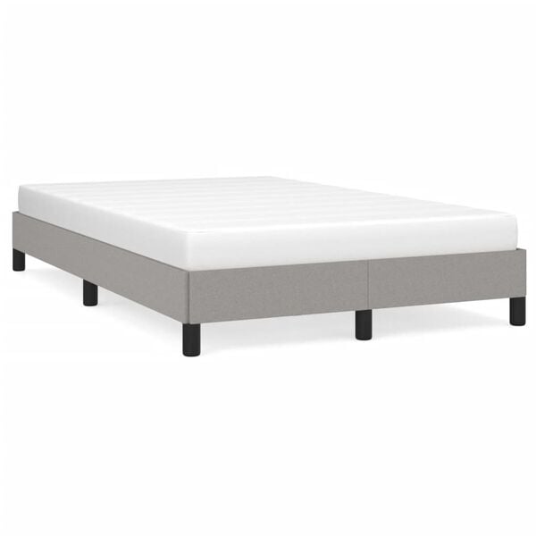 vidaXL Bedframe zonder matras 120x190 cm stof lichtgrijs