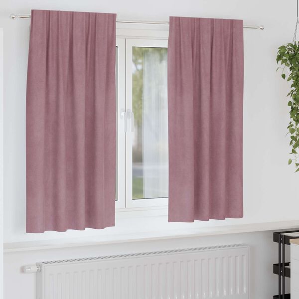 vidaXL Verduisterende gordijnen 2 pcs Donkerroze 140 x 175 cm Fluweel