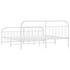 vidaXL Bedframe met hoofd- en voeteneinde metaal wit 193x203 cm