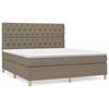 vidaXL Boxspring met matras stof taupe 160x200 cm