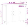 vidaXL Dressoir 90x34x80 cm bewerkt hout gerookt eikenkleurig