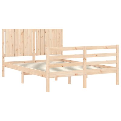vidaXL Bedframe met hoofdbord massief hout 140x190 cm