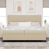 vidaXL Boxspring bed Lichtgrijs en wit. 203 x 200 x 128 cm