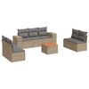 vidaXL 8-delige Loungeset met kussens poly rattan beige