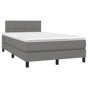 vidaXL Boxspring met matras stof donkergrijs 120x190 cm