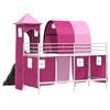 vidaXL Loftbed voor Kids Wit en Roze 90 x 190 cm Metaal