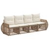 vidaXL Tuinbankenset 4 st Beige en Cr&egrave;me Wit poly rattan