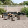 vidaXL Tuinbankenset met kussen 13 pcs Grijs poly rattan