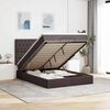 vidaXL Ottoman bed met matras 140x200cm stof donkerbruin