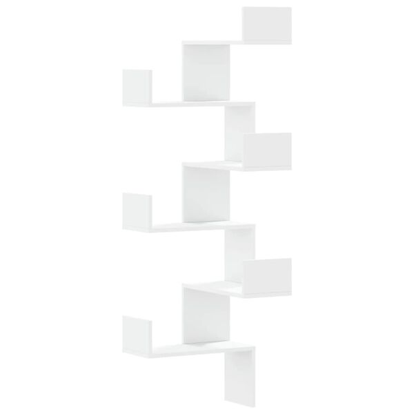 vidaXL Hoekwandschap 45x45x147 cm bewerkt hout wit