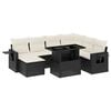 vidaXL 9-delige Loungeset met kussens poly rattan zwart