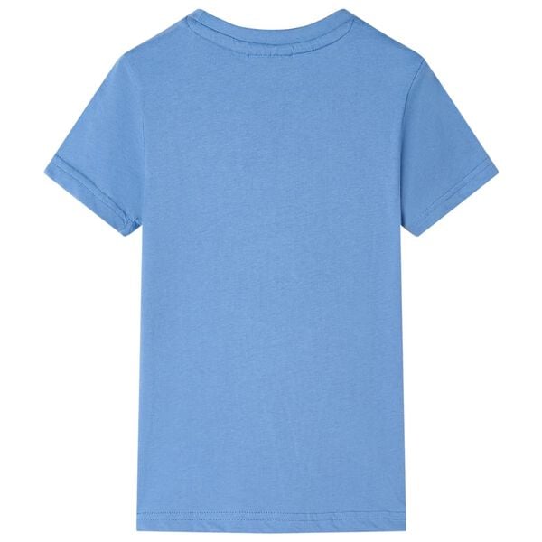 Kindershirt 128 middelblauw