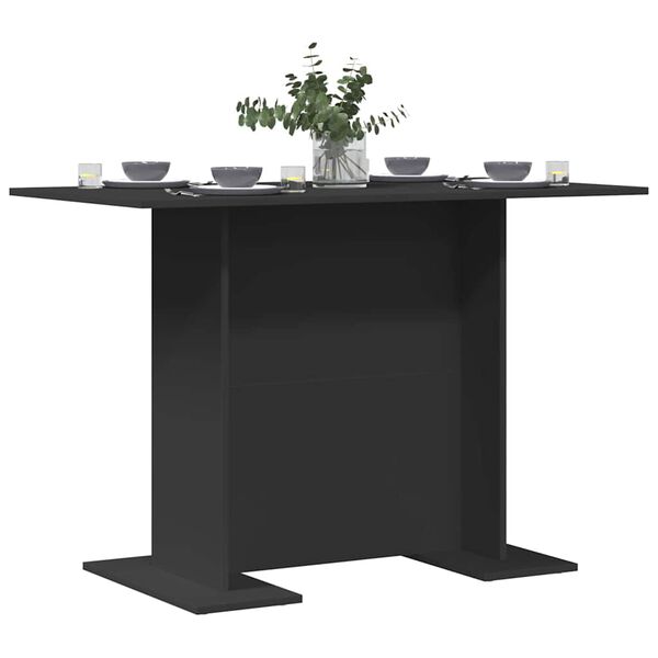 vidaXL Eettafel Zwart 110 x 60 x 75 cm Bewerkt hout