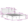 vidaXL Bedframe met hoofdbord massief grenenhout 120x190 cm