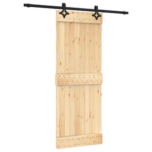 vidaXL Schuifdeur 80 x 210 cm Massief Grenenhout (Niet-Behandeld)