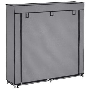 vidaXL Schoenenkast met hoes 115x28x110 cm stof grijs