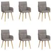 vidaXL Eettafelstoelen 6 st Stof Taupe 60 x 56 x 96 cm