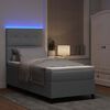 vidaXL Boxspring bed met matras met LED Lichtgrijs 90 x 200 cm Stof