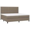 vidaXL Boxspring met matras stof taupe 200x200 cm