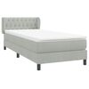 vidaXL Boxspring met matras fluweel lichtgrijs 80x220 cm