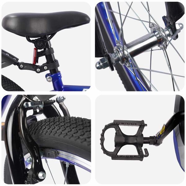 vidaXL Kinderfiets 18 Inch voor 5-7 jaar Donkerblauw