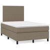 vidaXL Boxspring met matras stof taupe 120x190 cm