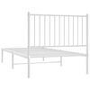 vidaXL Bedframe met hoofdbord metaal wit 90x190 cm