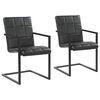 vidaXL Eetkamerstoelen 2 st echt leer zwart