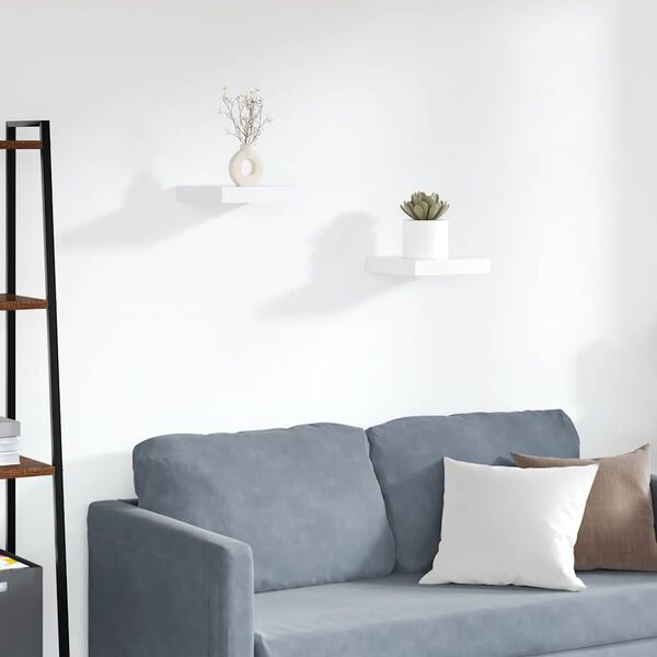 vidaXL Wandschappen zwevend 2 st 23x23,5x3,8 cm MDF wit