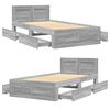 vidaXL Bedframe met hoofdeinde bewerkt hout grijs sonoma 90x200 cm