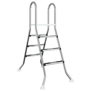 vidaXL Ladder voor bovengronds zwembad 100 cm 3 treden zilver