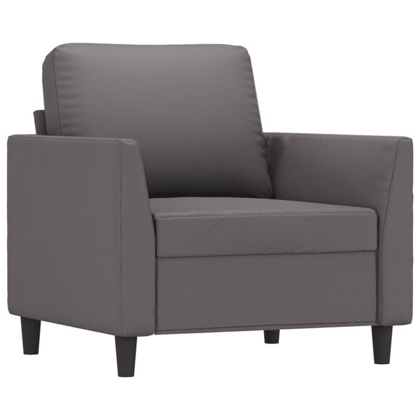 vidaXL Fauteuil 60 cm kunstleer grijs
